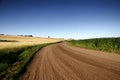 Brown winding Country Road Royalty Free Stock Photo