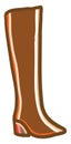 Brown woman boot, illustration, vector Royalty Free Stock Photo