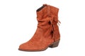 Brown women's suede boot Royalty Free Stock Photo