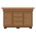 Brown wood drawer cabinet