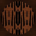 Brown wood effect decorative inlay texture. Seamless engraved oriental hardwood style pattern. Ornamental grain all over