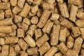 Brown wood pellets texture background. natural pile of wood pellets. organic biofuels. Alternative biofuel from sawdust. The cat Royalty Free Stock Photo