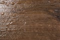 Brown wood texture with Water Drops. Abstract background Royalty Free Stock Photo