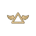 Triangle dimension shape with angel bird wing