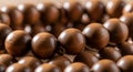 Brown wooden beads close up background Royalty Free Stock Photo