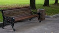 Brown wooden bench