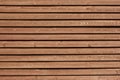 Brown wooden board exterior wall texture. Old knotty wood planks. Abstract rustic background Royalty Free Stock Photo