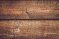 Brown wooden boards, background. Shabby wood texture, surface. Vintage timber desk. Natural plank pattern. Dark fence, oak table. Royalty Free Stock Photo