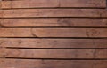 A brown wooden boardwalk. Beautiful brown rustic background Royalty Free Stock Photo