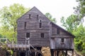 The brown wooden building at Historic Yates Mill County Park