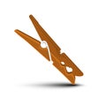 Brown Wooden Clothespin - Peg Isolated Royalty Free Stock Photo