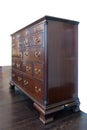 Brown wooden dresser.