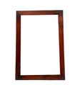 Brown wooden frame isolated on white background with clipping path or make selection Royalty Free Stock Photo