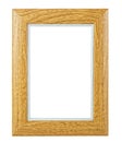 Brown wooden frame isolated on white background, clipping path. Wooden brown picture frame Royalty Free Stock Photo