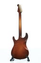 Brown wooden guitar back