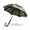 Green Umbrella With Floral Design - Realistic And Detailed Rendering