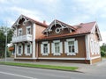 Brown wooden home, Lithuania Royalty Free Stock Photo