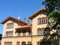 Brown wooden home, Lithuania Royalty Free Stock Photo