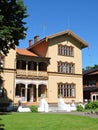 Brown wooden home, Lithuania Royalty Free Stock Photo