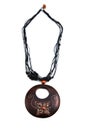 Brown wooden pendant necklace