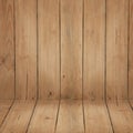 Brown wooden plank wall and floor background Royalty Free Stock Photo