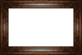 Brown wooden rectangle picture frame isolated on white background with clipping path Royalty Free Stock Photo