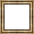 Brown wooden square picture frame isolated on white background with clipping path Royalty Free Stock Photo