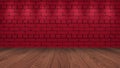 The brown wooden table top in the background is a red old brick. Spotlight effect on the wall - can be used for display or montage Royalty Free Stock Photo