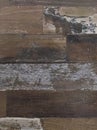 Brown wooden wall. Big old boards. Brown background with horizontal worn boards. Royalty Free Stock Photo