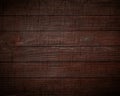 Brown wooden wall, planks, table, floor surface. Dark wood texture.