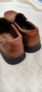 brown working boot closeup view Royalty Free Stock Photo