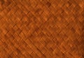 Brown woven bamboo mat texture. Horizontal background Royalty Free Stock Photo