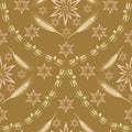 Brown yellow ear star abstraction graphics pattern geometry wallpaper