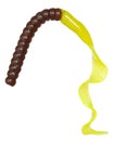 Brown and yellow fishing worm bent