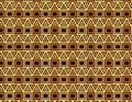 Brown and yellow geometric native south american indigenous pattern