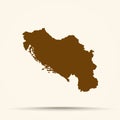 Brown Yugoslavia Map Illustration .