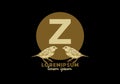 Brown Z initial letter with twin bird