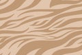 Brown Zebra print. Stripes, animal skin, tiger stripes, abstract pattern, line background. Black and white vector monochrome Royalty Free Stock Photo