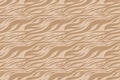 Brown Zebra print. Stripes, animal skin, tiger stripes, abstract pattern, line background. Black and white vector monochrome Royalty Free Stock Photo