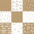 Christmas pattern set and vector illustration Royalty Free Stock Photo