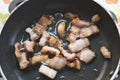 Browned bacon at breakfast Royalty Free Stock Photo