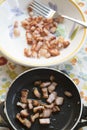 Browned bacon at breakfast Royalty Free Stock Photo