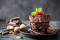 Brownie cake slices Royalty Free Stock Photo