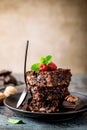 Brownie cake slices Royalty Free Stock Photo
