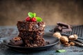 Brownie cake slices Royalty Free Stock Photo