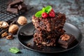 Brownie cake slices Royalty Free Stock Photo