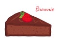 Brownie, chocolate pie, cupcake, pastry. Cartoon flat style. Vector