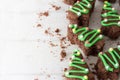 Brownie Christmas Trees - Copy Space Left Royalty Free Stock Photo