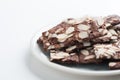 Brownie Cracker with Almond Slides Royalty Free Stock Photo