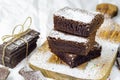 Dark chocolate brownie Royalty Free Stock Photo